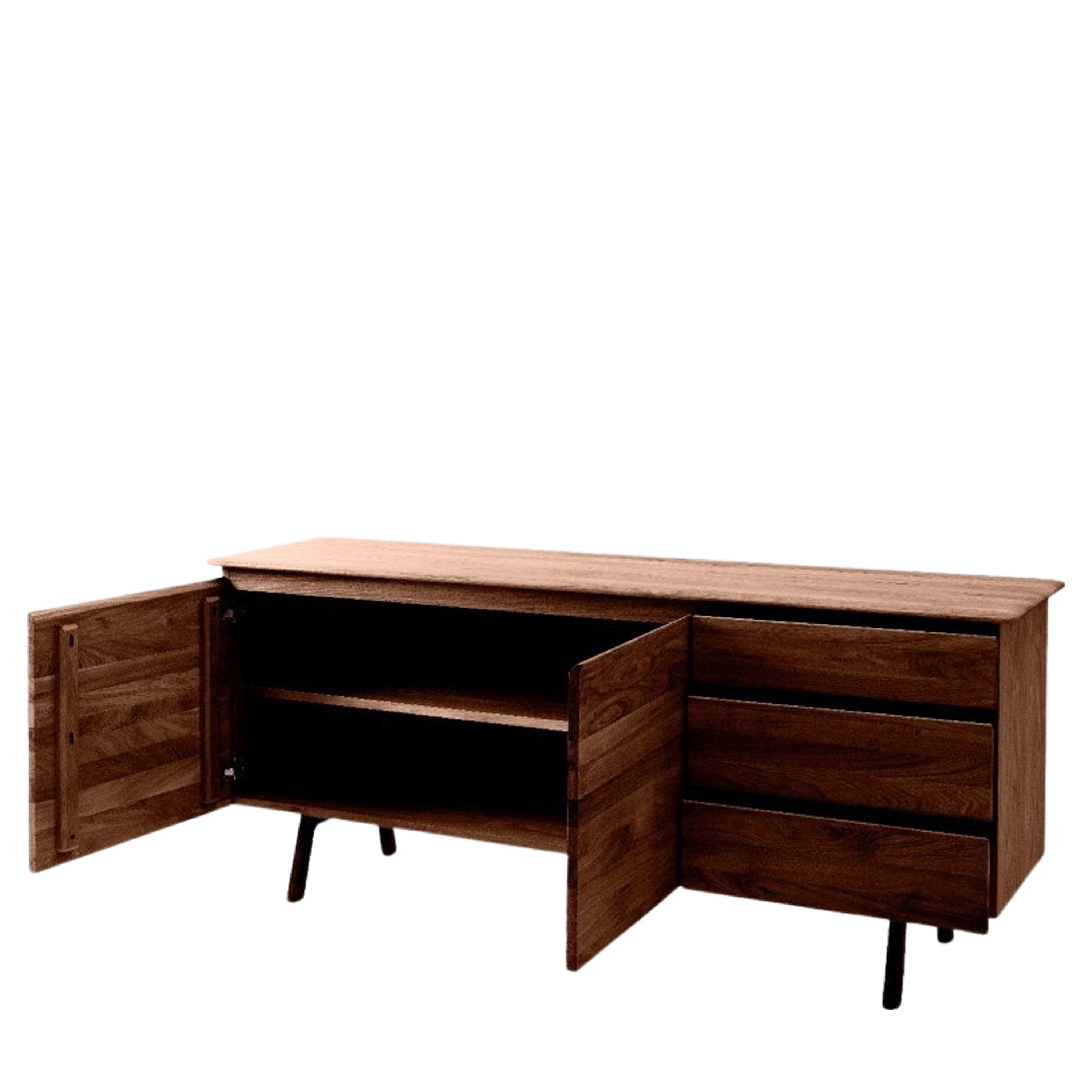 Royo Scandi Walnut Brown Oak Wood Sideboard